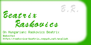 beatrix raskovics business card